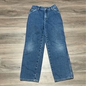 Tommy Hilfiger Kid's 7X Blue Jeans Carpenter Denim Logo Stretch Youth Y2K VTG